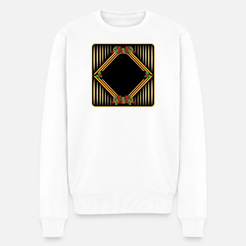 Weihnachten SELBST GESTALTEN - Männer Premium Bio Pullover - Weiß