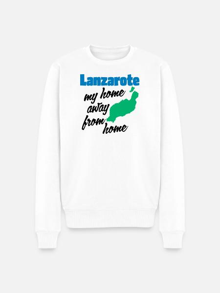 Lanzarote, mein zweites Zuhause - Männer Premium Bio Pullover - Weiß