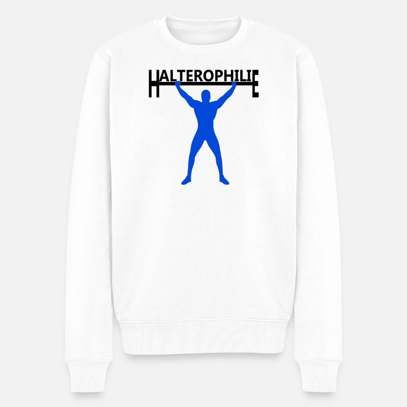 Haltérophilie - Pull Premium bio Homme - blanc