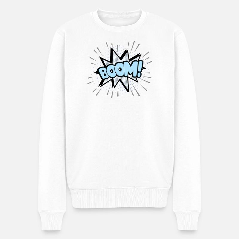 Boom bleu - Pull Premium bio Homme - blanc