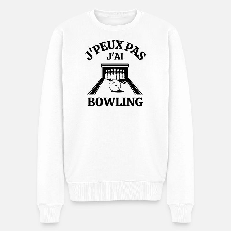 bowling, strike, fan de bowling - Pull Premium bio Homme - blanc