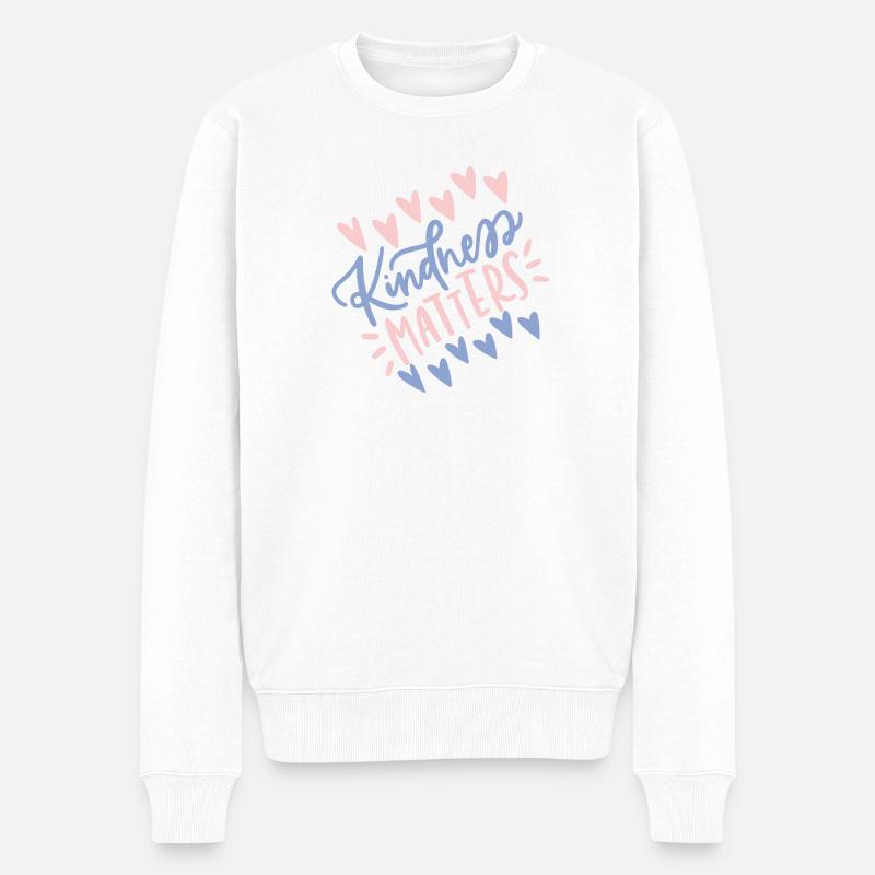 Kindness Matters - Awareness T-Shirt - Männer Premium Bio Pullover - Weiß