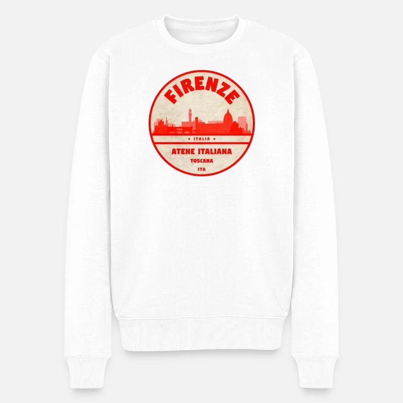 Florenz Vintage Stadtsiegel - Männer Premium Bio Pullover - Weiß
