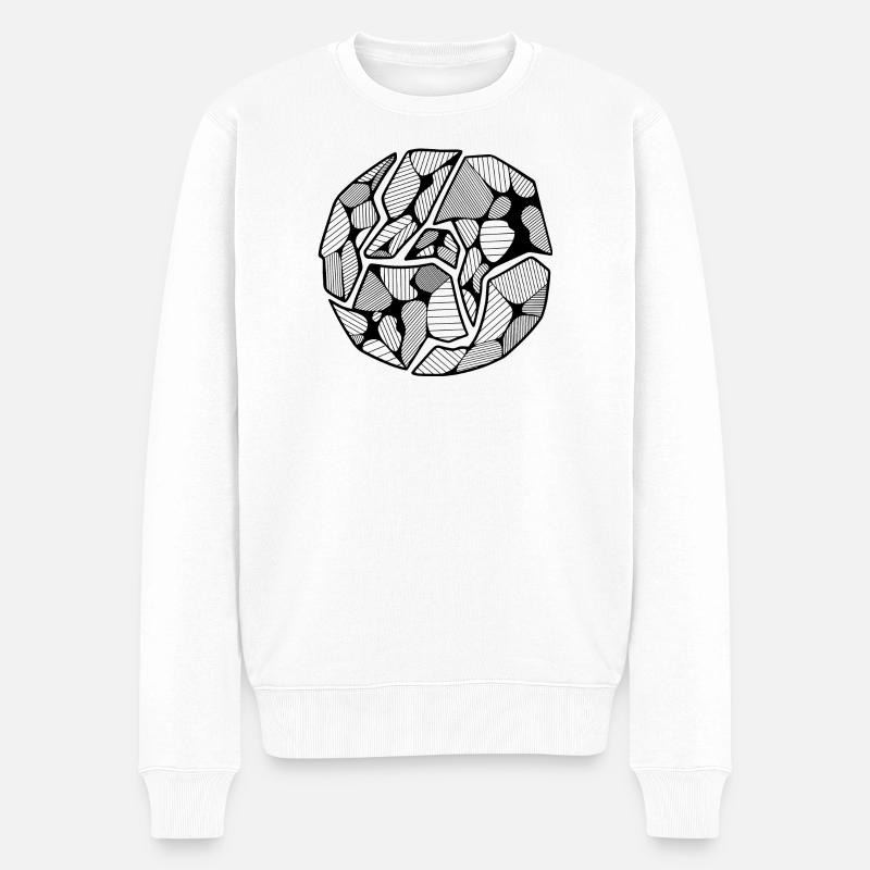 Welt - Männer Premium Bio Pullover - Weiß