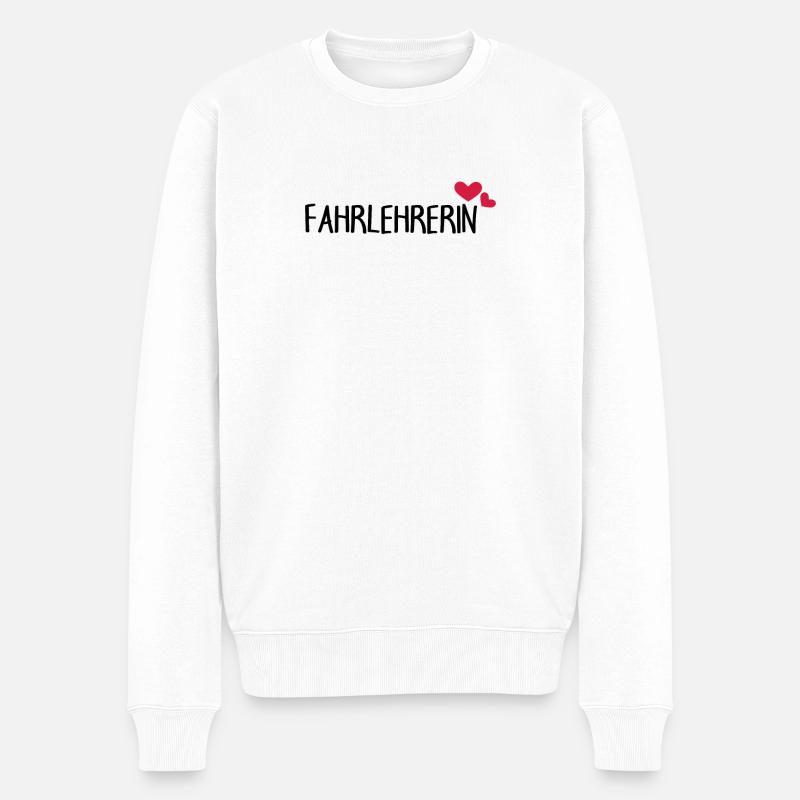 Fahrlehrerin Herz - Männer Premium Bio Pullover - Weiß