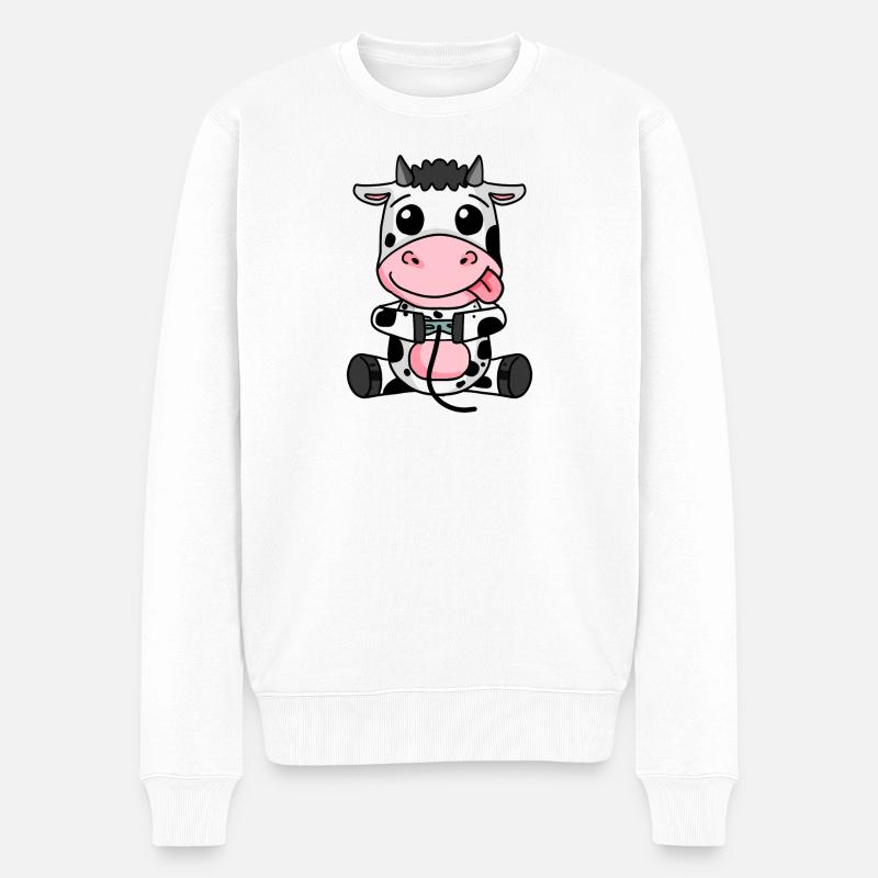 Kuh Gamer Spielen - Männer Premium Bio Pullover - Weiß