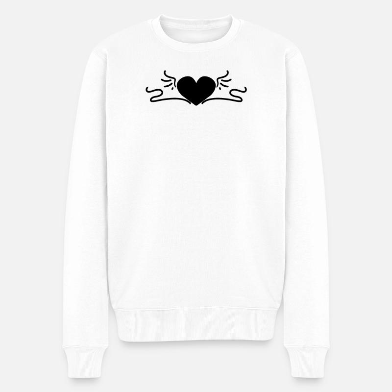 Cœur Noir - Pull Premium bio Homme - blanc