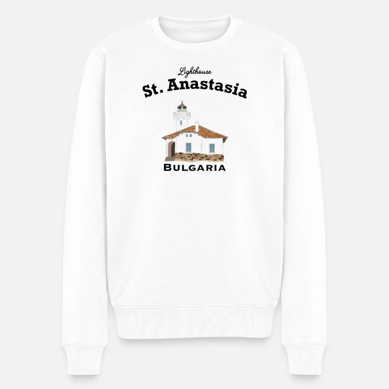 Bulgarien Leuchtturm Klosterinsel Sweta Anastasia - Männer Premium Bio Pullover - Weiß