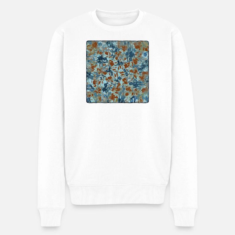 Abstraktes Camouflage Muster - Männer Premium Bio Pullover - Weiß