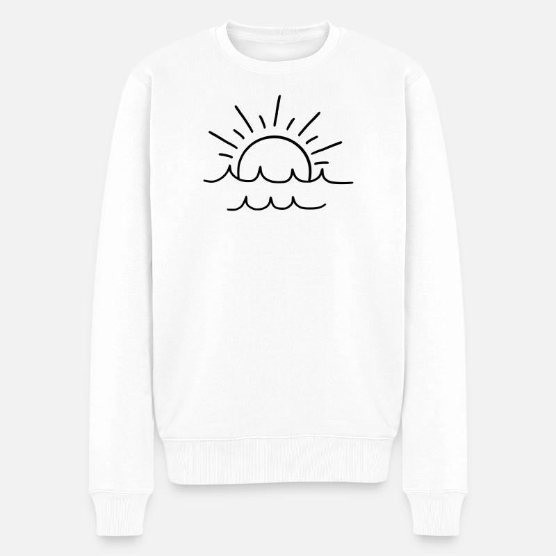 Soleil et vagues - Pull Premium bio Homme - blanc