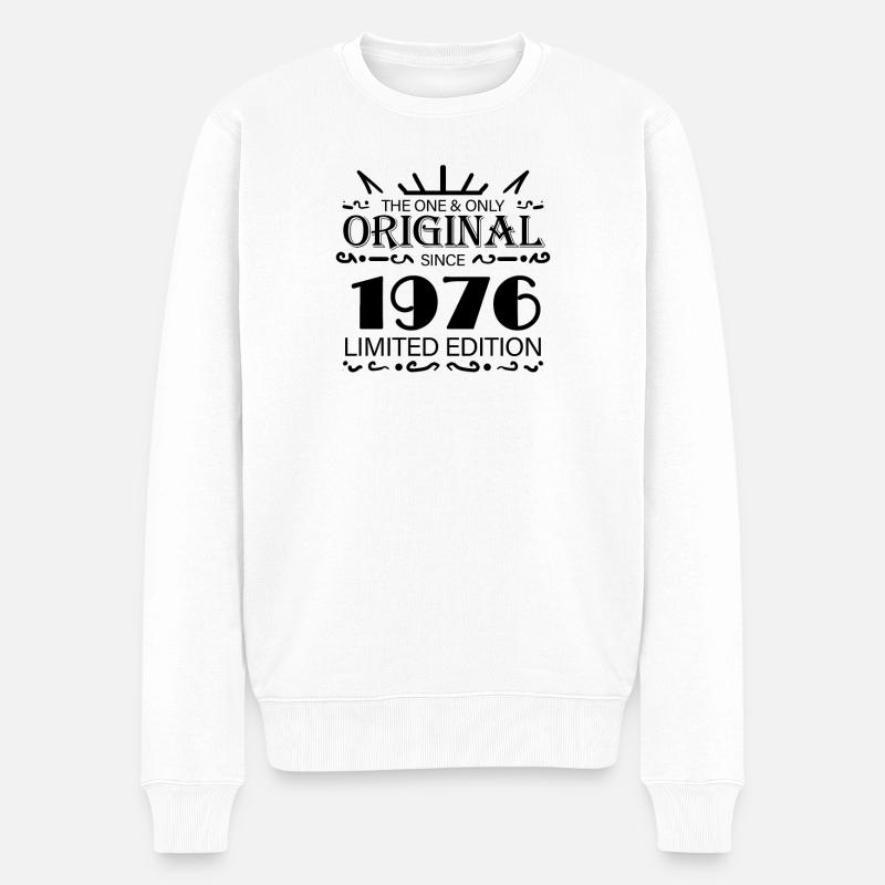 Né en 1976 - Pull Premium bio Homme - blanc