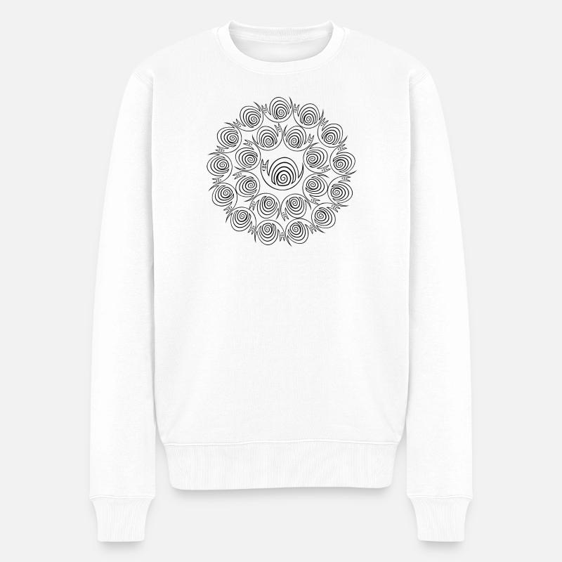 Schneckenkreise - Männer Premium Bio Pullover - Weiß