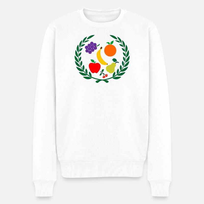 Fruit en couronne de laurier - Pull Premium bio Homme - blanc
