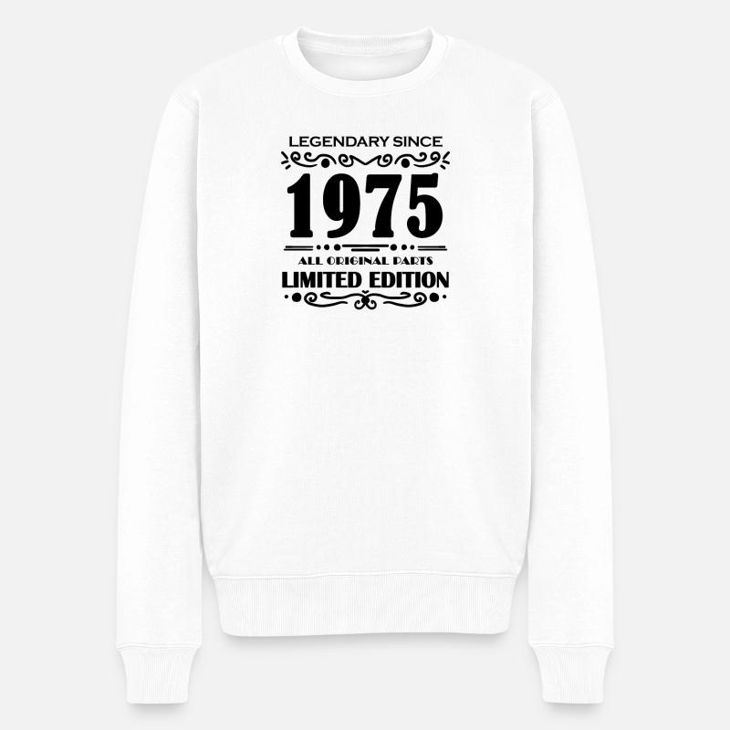 Baujahr 1975 - Männer Premium Bio Pullover - Weiß