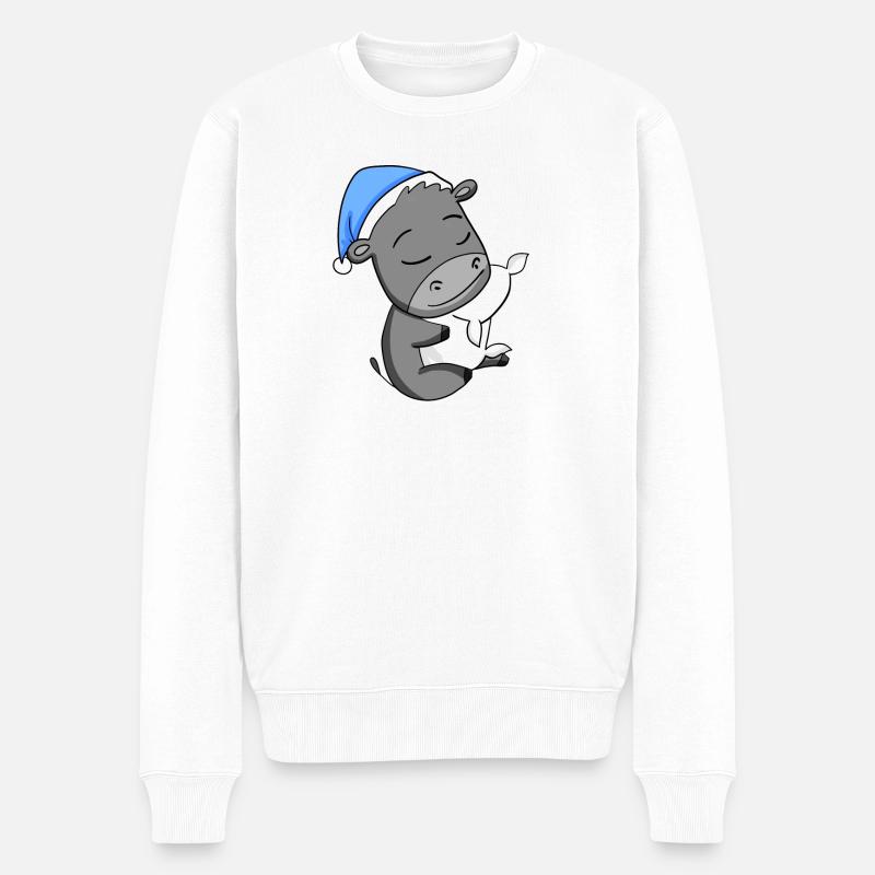 Esel - Männer Premium Bio Pullover - Weiß