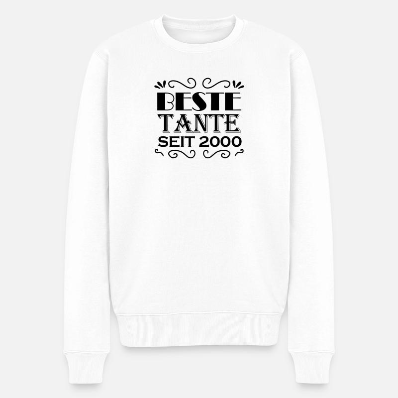 Beste Tante seit 2000 - Männer Premium Bio Pullover - Weiß