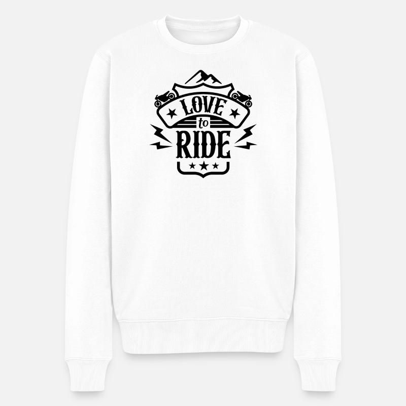 Liebe zum Reiten - Männer Premium Bio Pullover - Weiß