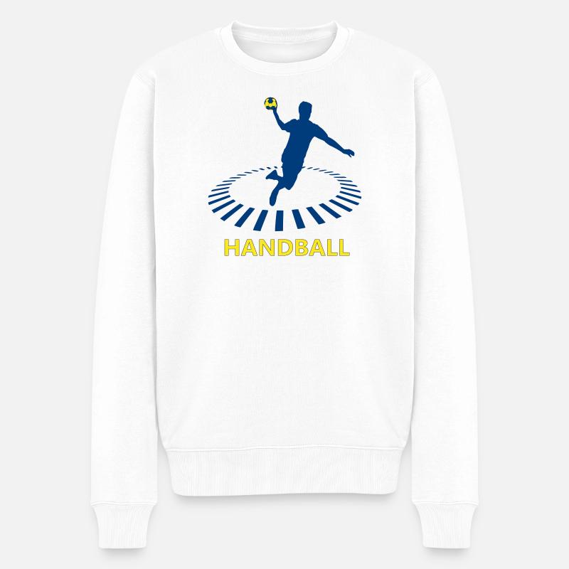 Handball - Männer Premium Bio Pullover - Weiß