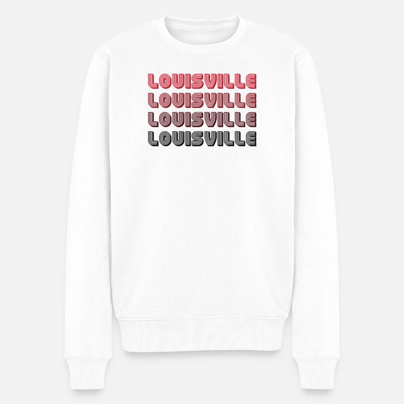 Louisville Gradient Typografie - Männer Premium Bio Pullover - Weiß
