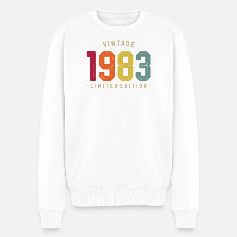 Jahrgangs-Ausgabe 1983 - Männer Premium Bio Pullover - Weiß