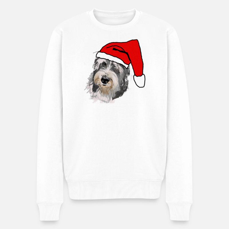 Bearded Collie - Männer Premium Bio Pullover - Weiß