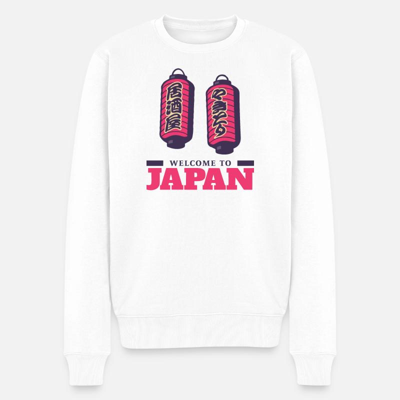 Willkommen in Japan - Männer Premium Bio Pullover - Weiß