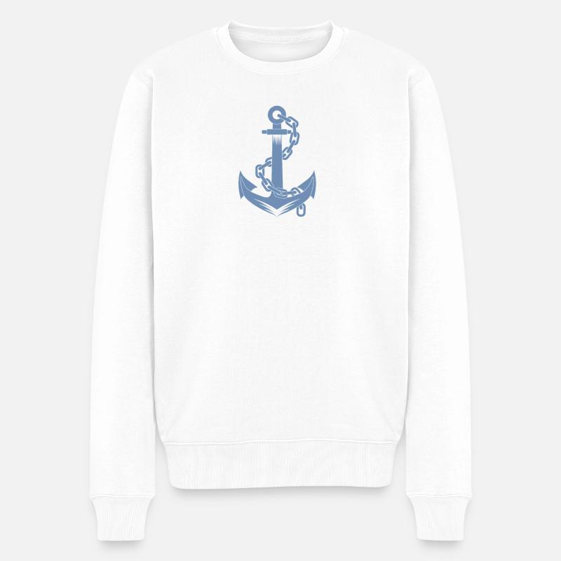 Saillier d’ancre Sailboat Design - Pull Premium bio Homme - blanc