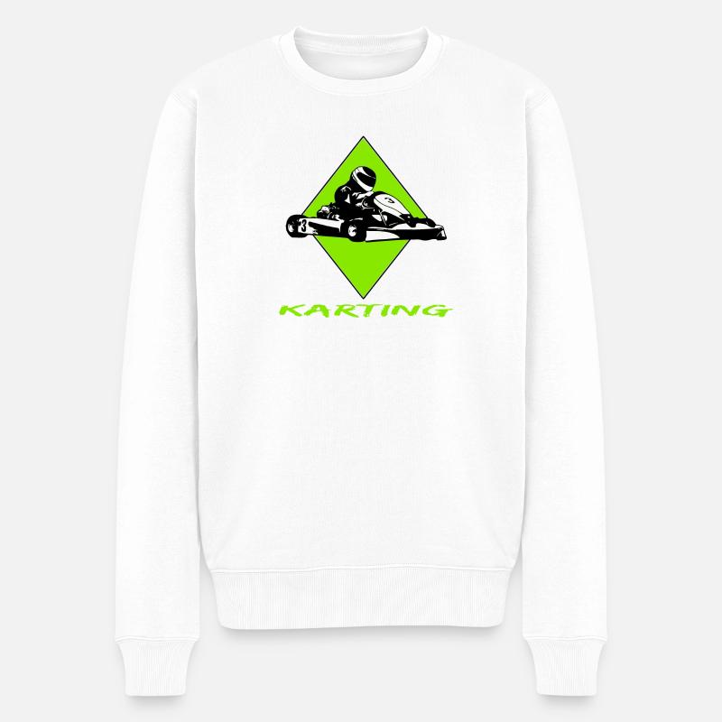 Karting - Männer Premium Bio Pullover - Weiß