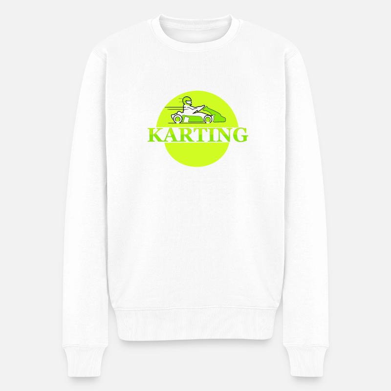 Karting - Männer Premium Bio Pullover - Weiß