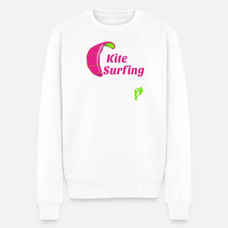 Kite surfing - Pull Premium bio Homme - blanc