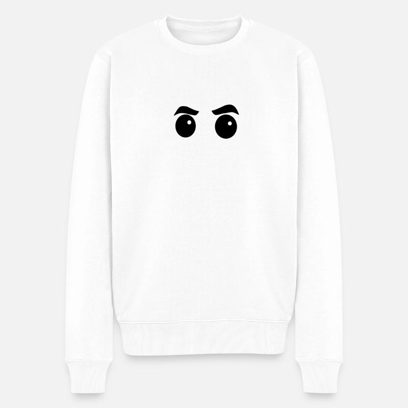 Yeux - Pull Premium bio Homme - blanc