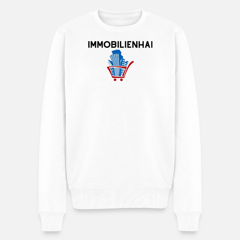Immobilienhai - Männer Premium Bio Pullover - Weiß