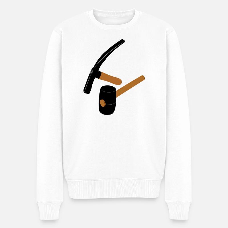 Gummihammer und Vorschlaghammer - Männer Premium Bio Pullover - Weiß