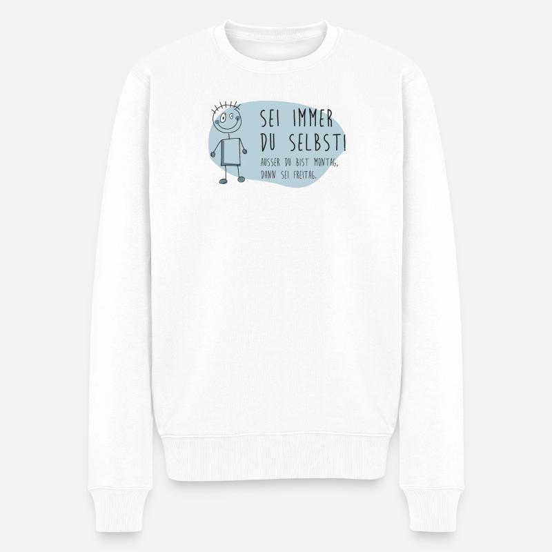 Humorvolle Psychologie Illustration - Männer Premium Bio Pullover - Weiß