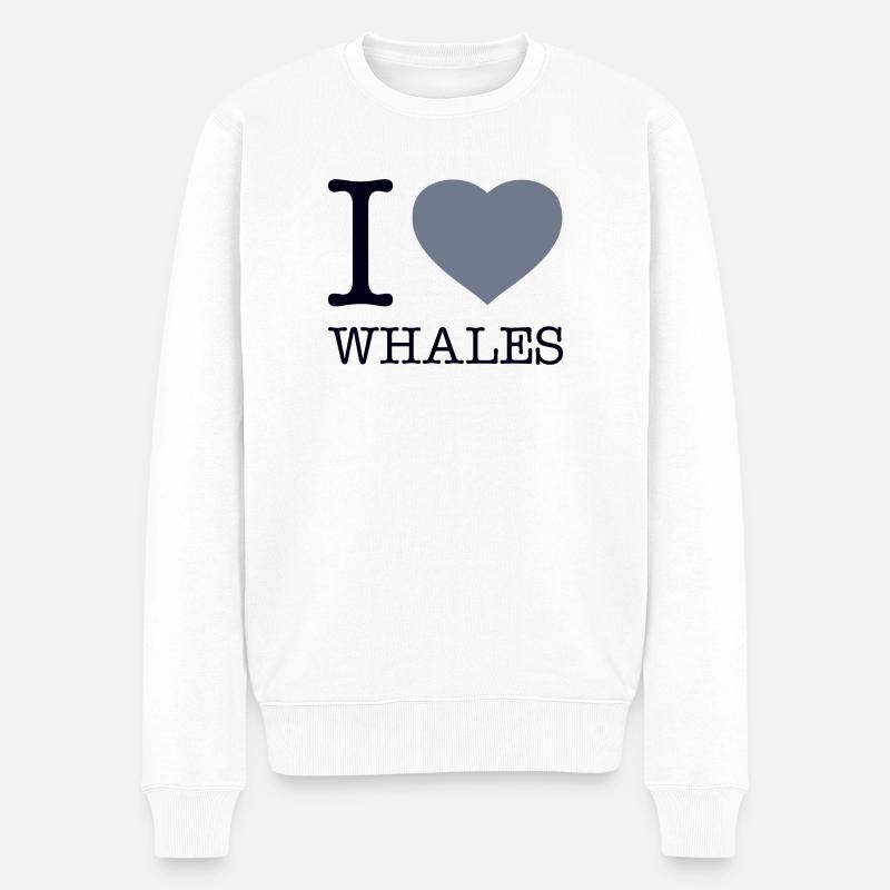 J’AIME LES BALEINES - Pull Premium bio Homme - blanc