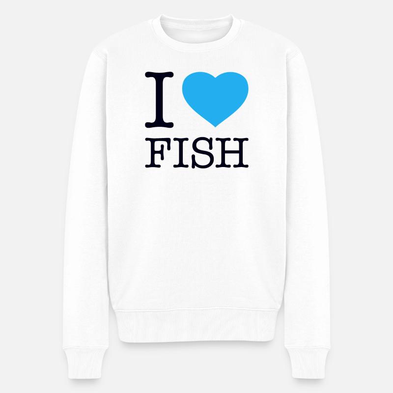 J’ADORE LE POISSON - Pull Premium bio Homme - blanc