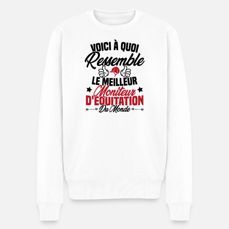 Le meilleur moniteur d'équitation du monde - Pull Premium bio Homme - blanc