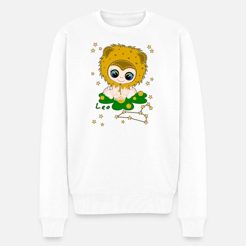 sternzeichen_leo - Pull Premium bio Homme - blanc