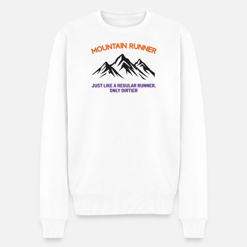Bergläufer - Männer Premium Bio Pullover - Weiß