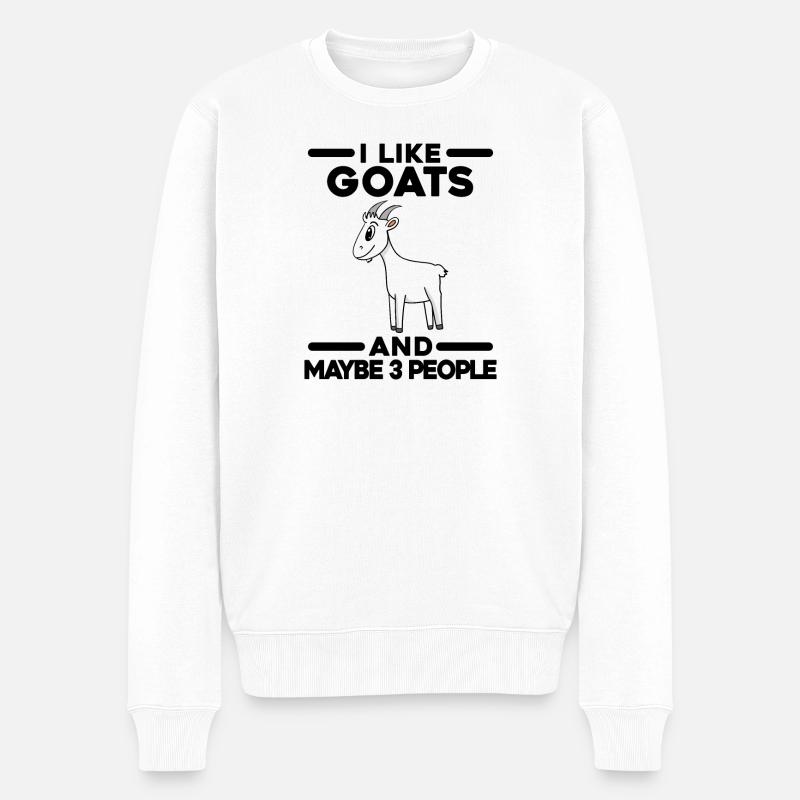Ziege Ziegenbock Bock - Männer Premium Bio Pullover - Weiß