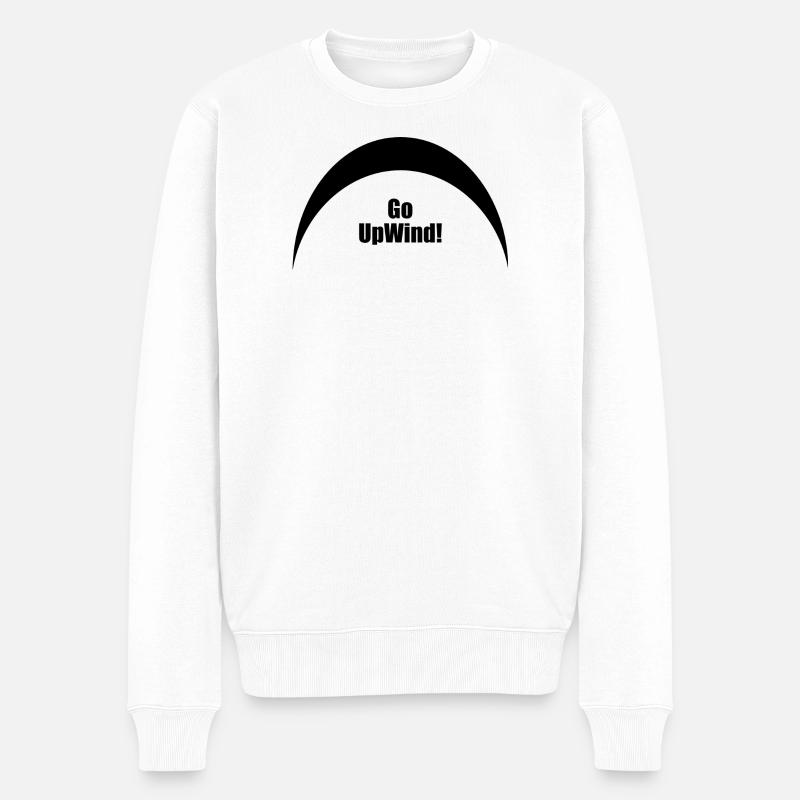 Go Upwind - Kitesurf - Männer Premium Bio Pullover - Weiß