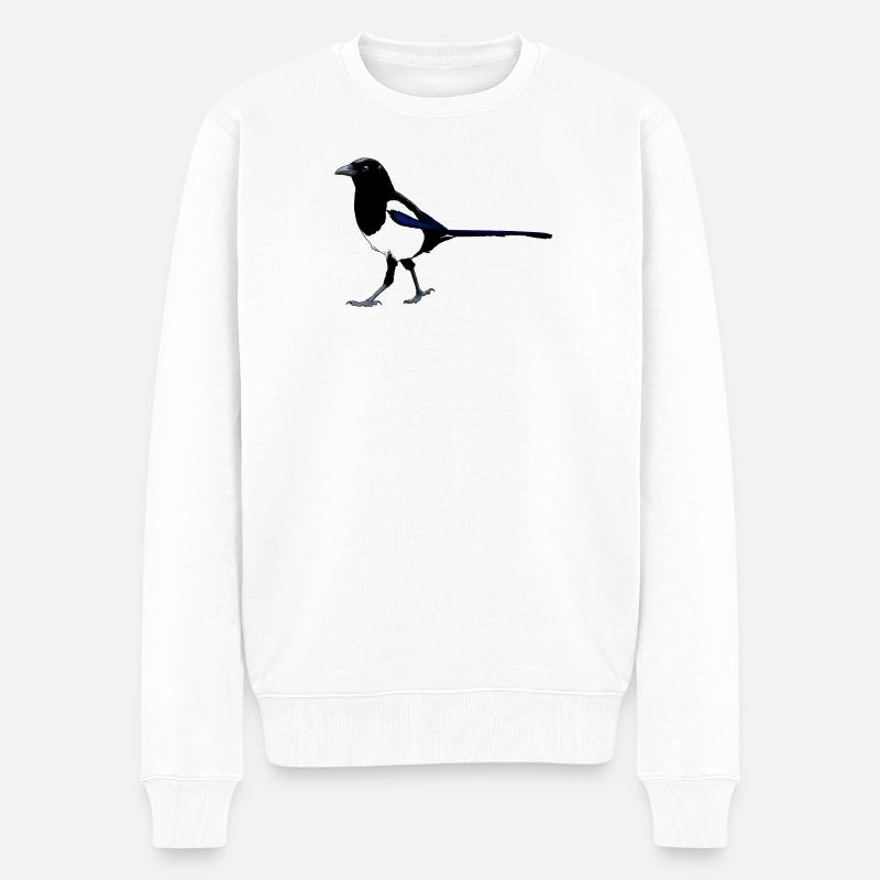Elster - Männer Premium Bio Pullover - Weiß