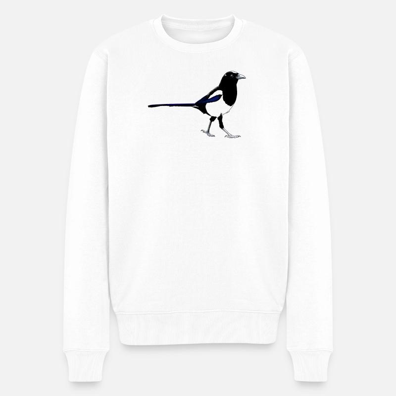 Elster - Männer Premium Bio Pullover - Weiß