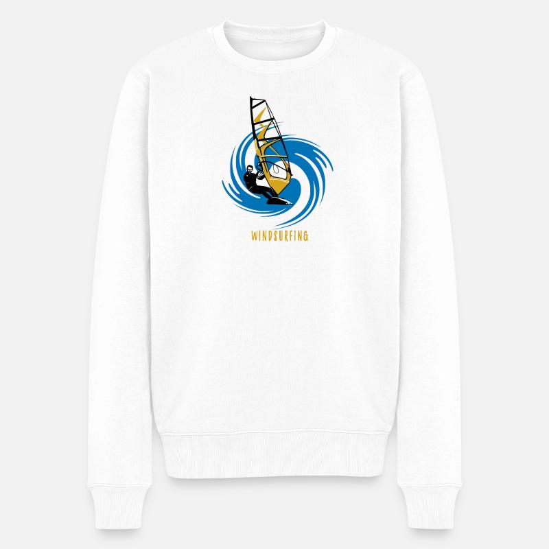 Windsurfen - Männer Premium Bio Pullover - Weiß