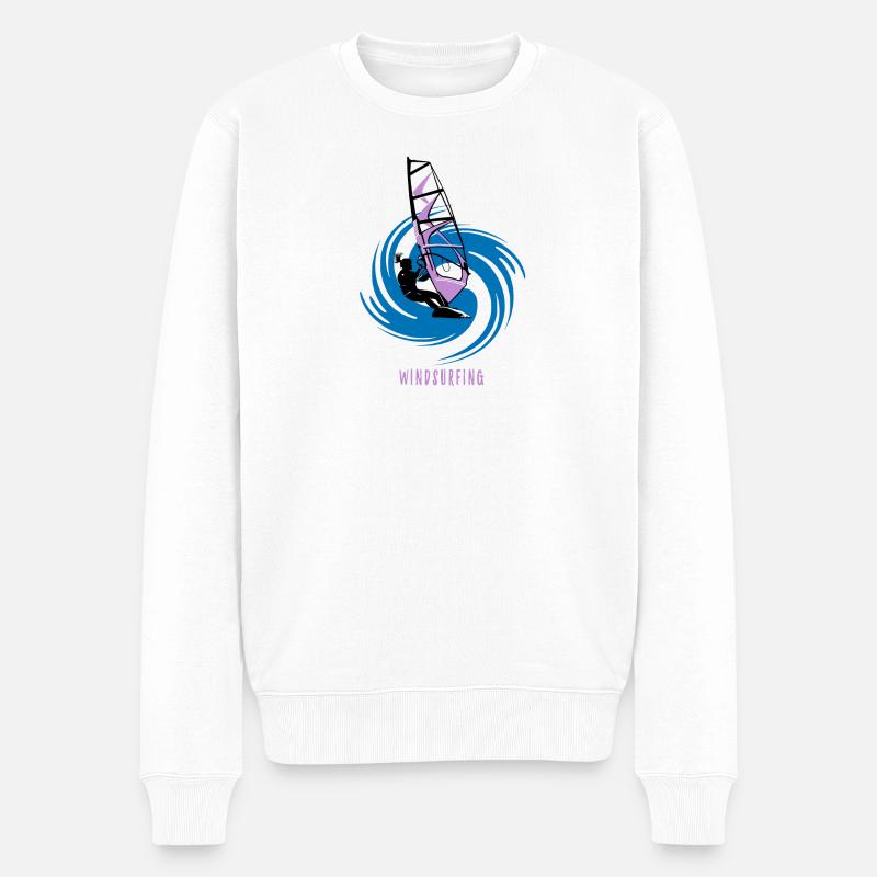 Windsurfen - Männer Premium Bio Pullover - Weiß