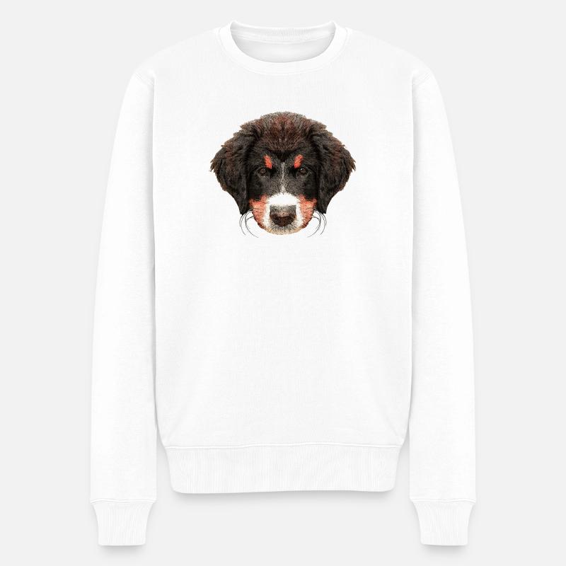 hundebaby t-shirts, Berner senner welpe - Männer Premium Bio Pullover - Weiß