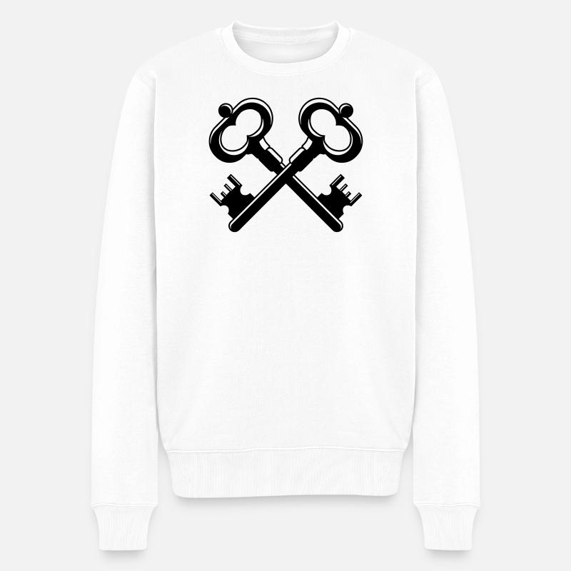 Clés croisées - Pull Premium bio Homme - blanc