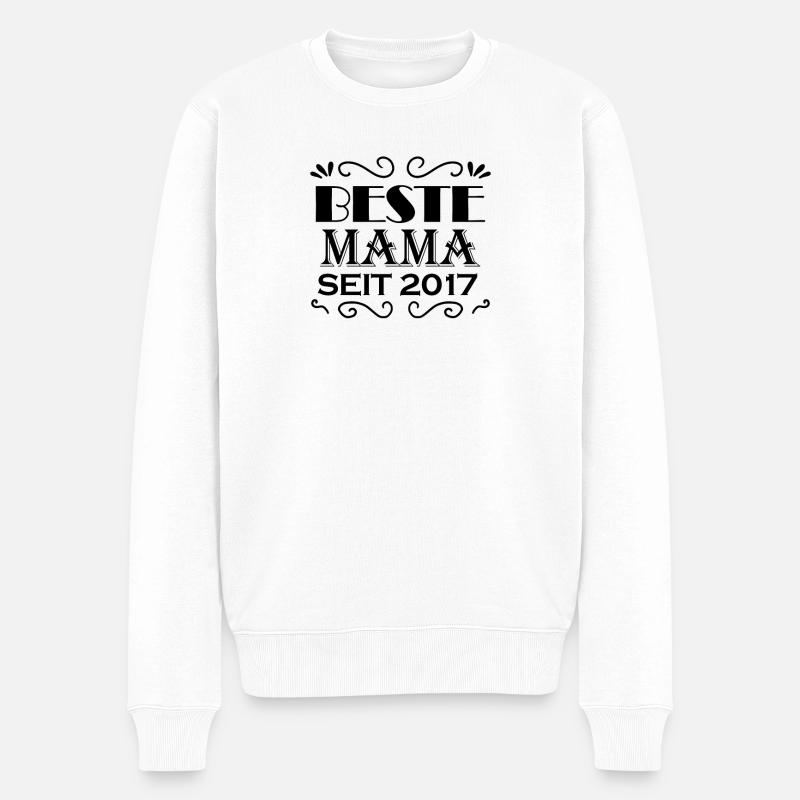 Beste Mama seit 2017 - Männer Premium Bio Pullover - Weiß