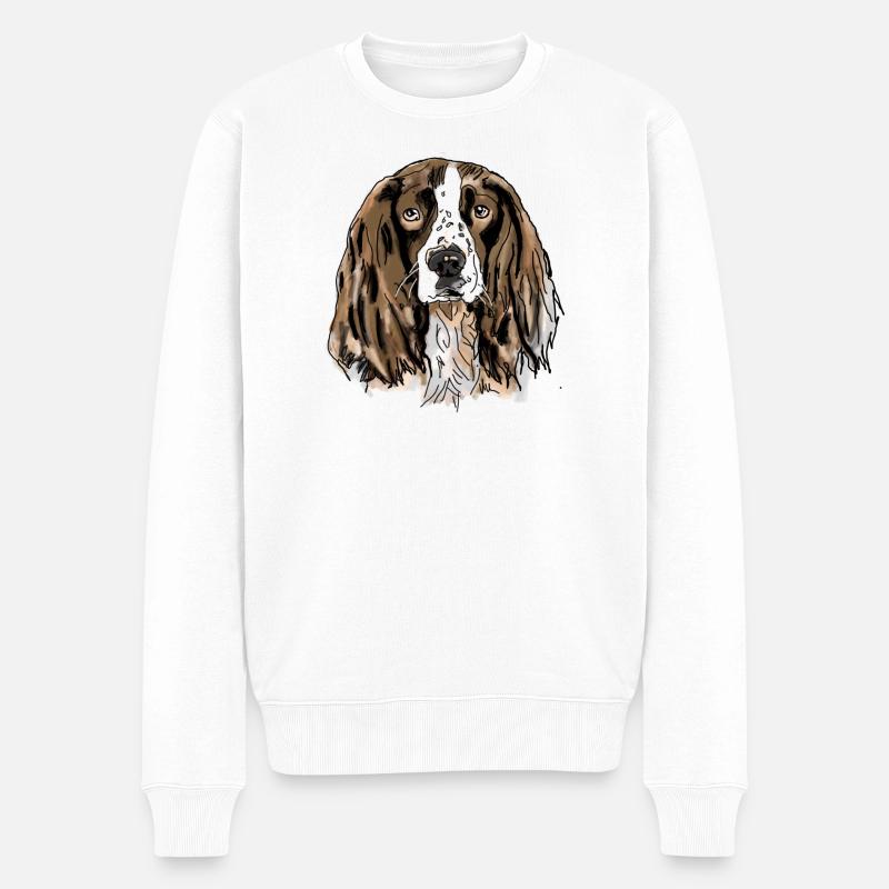 Spaniel - Männer Premium Bio Pullover - Weiß