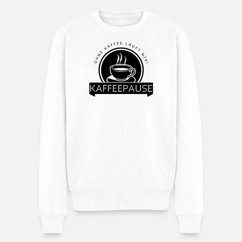 Kaffeepause - Männer Premium Bio Pullover - Weiß